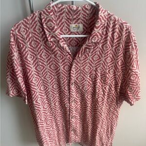 Marine Layer Men's Shirt in Red and White Pattern